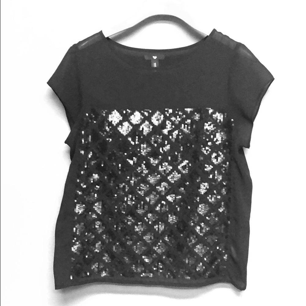 Black sequence blouse